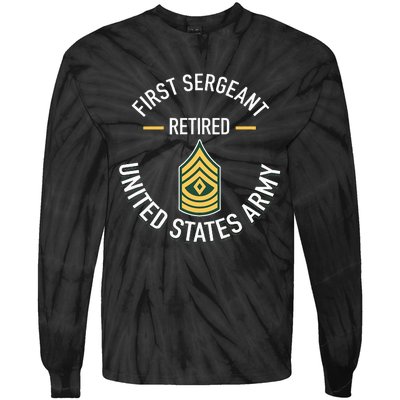 First Sergeant 1sg Retired Army Military Retirement Gifts Tie-Dye Long Sleeve Shirt