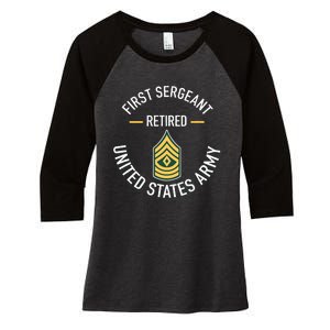 First Sergeant 1sg Retired Army Military Retirement Gifts Women's Tri-Blend 3/4-Sleeve Raglan Shirt