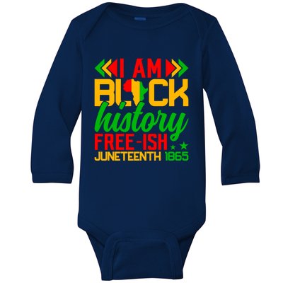 Freeish Since 1865 Junenth Independence Day Design Funny Gift Baby Long Sleeve Bodysuit