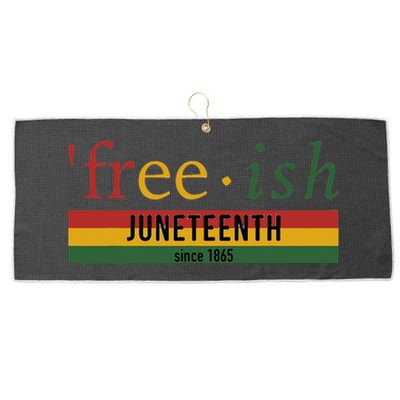 Freeish since 1865 with pan african flag for Juneteenth Large Microfiber Waffle Golf Towel