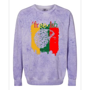 Freeish Since 1865 Juneteenth Black Women Black Pride 1865 Gift African Pride Colorblast Crewneck Sweatshirt