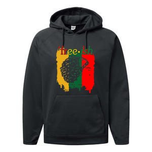 Freeish Since 1865 Juneteenth Black Women Black Pride 1865 Gift African Pride Performance Fleece Hoodie