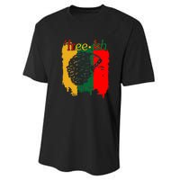 Freeish Since 1865 Juneteenth Black Women Black Pride 1865 Gift African Pride Performance Sprint T-Shirt