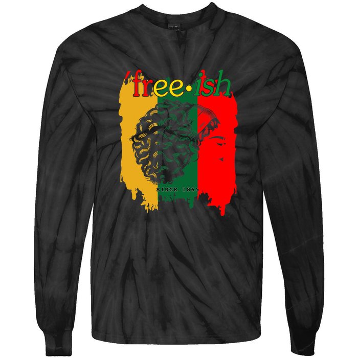 Freeish Since 1865 Juneteenth Black Women Black Pride 1865 Gift African Pride Tie-Dye Long Sleeve Shirt