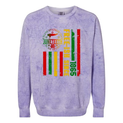 Freeish Since 1865 With Pan African Flag For Juneteenth Gift African Pride Colorblast Crewneck Sweatshirt