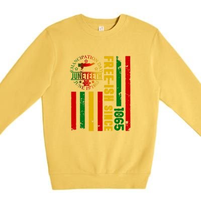 Freeish Since 1865 With Pan African Flag For Juneteenth Gift African Pride Premium Crewneck Sweatshirt