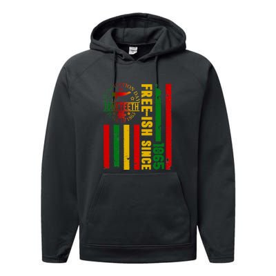 Freeish Since 1865 With Pan African Flag For Juneteenth Gift African Pride Performance Fleece Hoodie