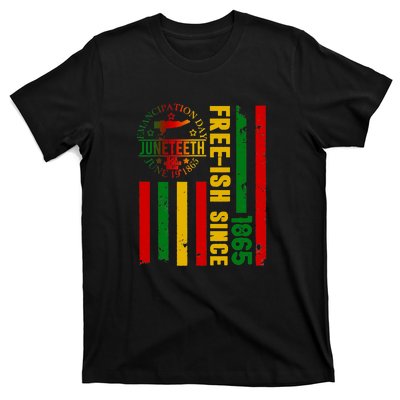 Freeish Since 1865 With Pan African Flag For Juneteenth Gift African Pride T-Shirt