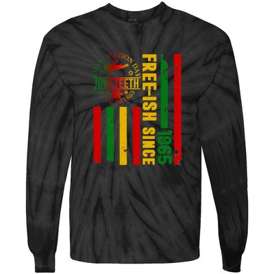 Freeish Since 1865 With Pan African Flag For Juneteenth Gift African Pride Tie-Dye Long Sleeve Shirt