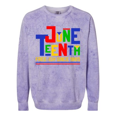 Freegiftish Since 1865 Juneteenth Black History Melanin African Funny Gift Colorblast Crewneck Sweatshirt