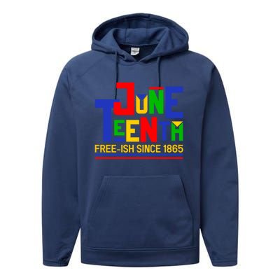 Freegiftish Since 1865 Juneteenth Black History Melanin African Funny Gift Performance Fleece Hoodie