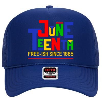 Freegiftish Since 1865 Juneteenth Black History Melanin African Funny Gift High Crown Mesh Back Trucker Hat