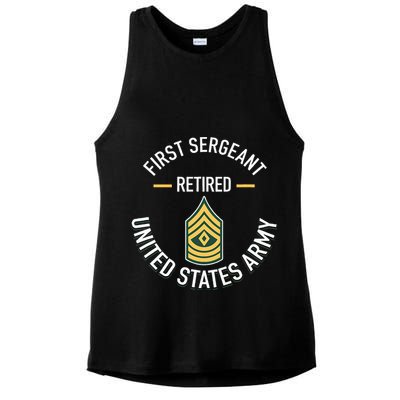 First Sergeant 1sg Retired Army Military Retirement Ladies PosiCharge Tri-Blend Wicking Tank