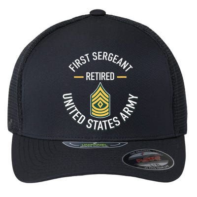 First Sergeant 1sg Retired Army Military Retirement Flexfit Unipanel Trucker Cap