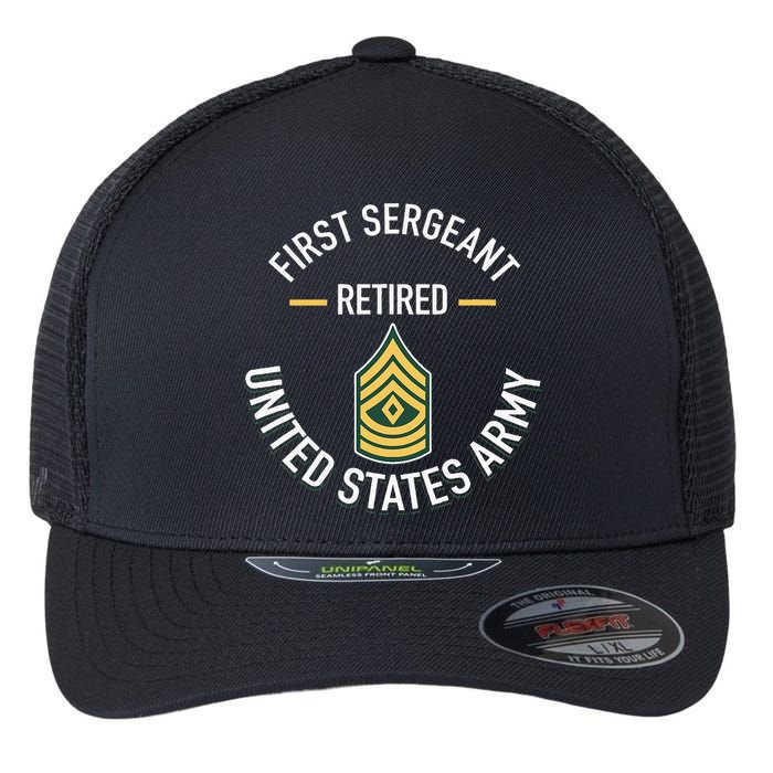 First Sergeant 1sg Retired Army Military Retirement Flexfit Unipanel Trucker Cap