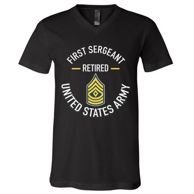 First Sergeant 1sg Retired Army Military Retirement V-Neck T-Shirt