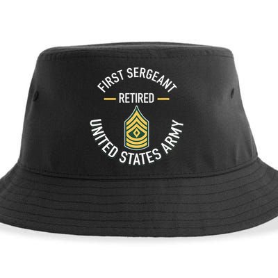 First Sergeant 1sg Retired Army Military Retirement Sustainable Bucket Hat