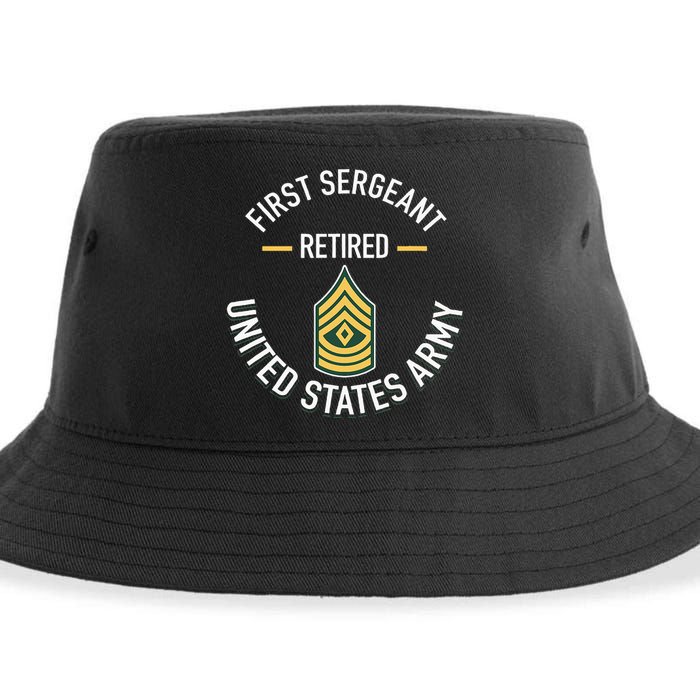 First Sergeant 1sg Retired Army Military Retirement Sustainable Bucket Hat