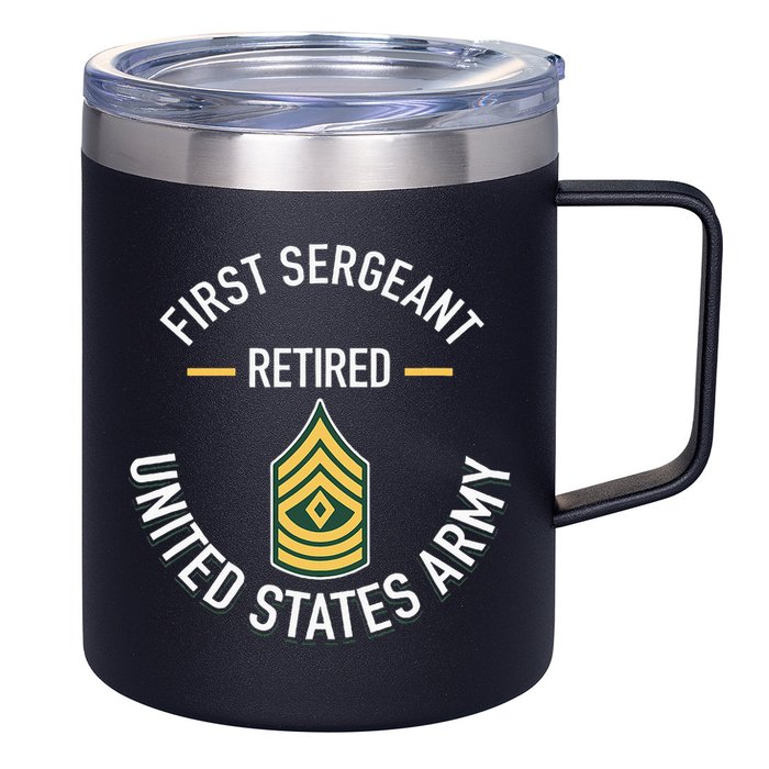 First Sergeant 1sg Retired Army Military Retirement 12oz Stainless Steel Coffee Mug