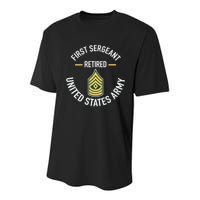 First Sergeant 1sg Retired Army Military Retirement Youth Performance Sprint T-Shirt