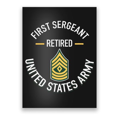 First Sergeant 1sg Retired Army Military Retirement Poster