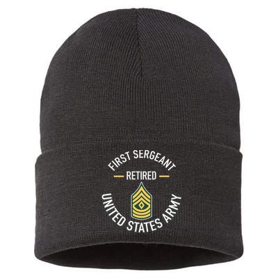First Sergeant 1sg Retired Army Military Retirement Sustainable Knit Beanie