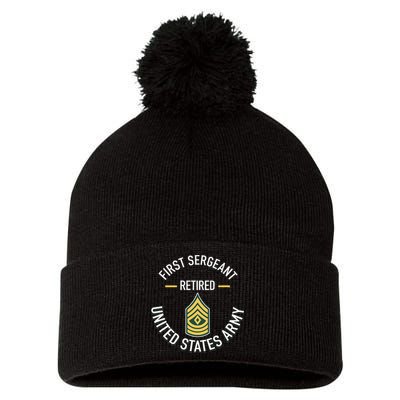 First Sergeant 1sg Retired Army Military Retirement Pom Pom 12in Knit Beanie