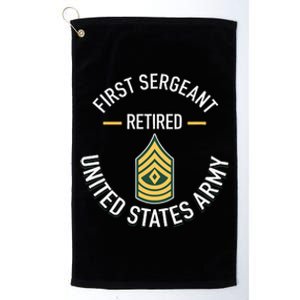 First Sergeant 1sg Retired Army Military Retirement Platinum Collection Golf Towel