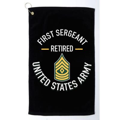 First Sergeant 1sg Retired Army Military Retirement Platinum Collection Golf Towel