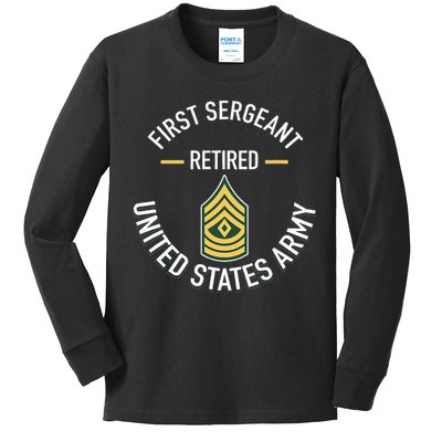 First Sergeant 1sg Retired Army Military Retirement Kids Long Sleeve Shirt