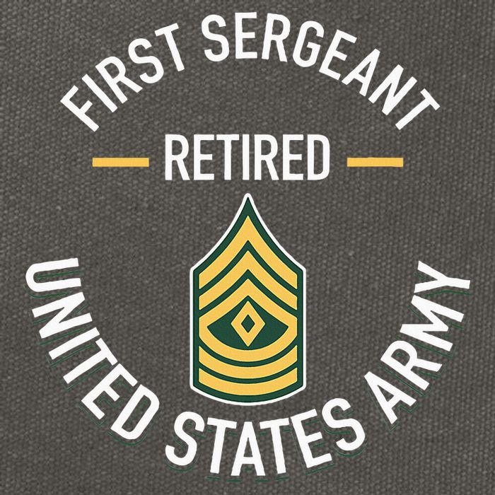 First Sergeant 1sg Retired Army Military Retirement Cotton Canvas Backpack