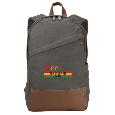 Freeish Since 1865 With Pan African Flag For Juneteenth Cotton Canvas Backpack