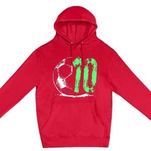 funny soccer 10 years old  birthday party Premium Pullover Hoodie