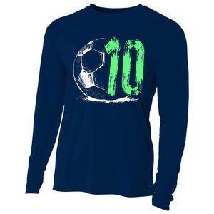 funny soccer 10 years old  birthday party Cooling Performance Long Sleeve Crew