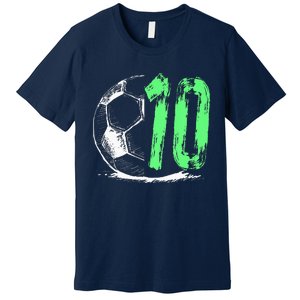 funny soccer 10 years old  birthday party Premium T-Shirt