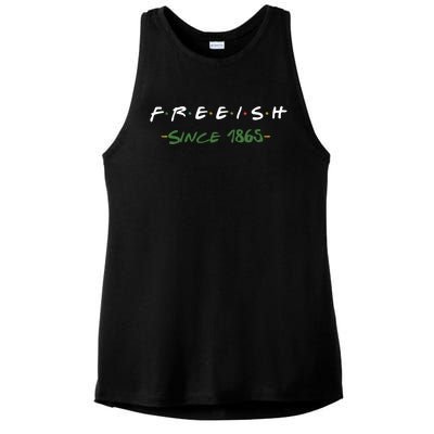 Freeish Since 1865 African Pride Gift Ladies PosiCharge Tri-Blend Wicking Tank