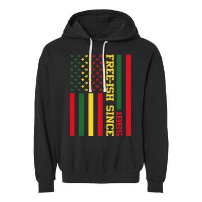 Freeish Since 1865 Juneteenth Black History Flag African Garment-Dyed Fleece Hoodie