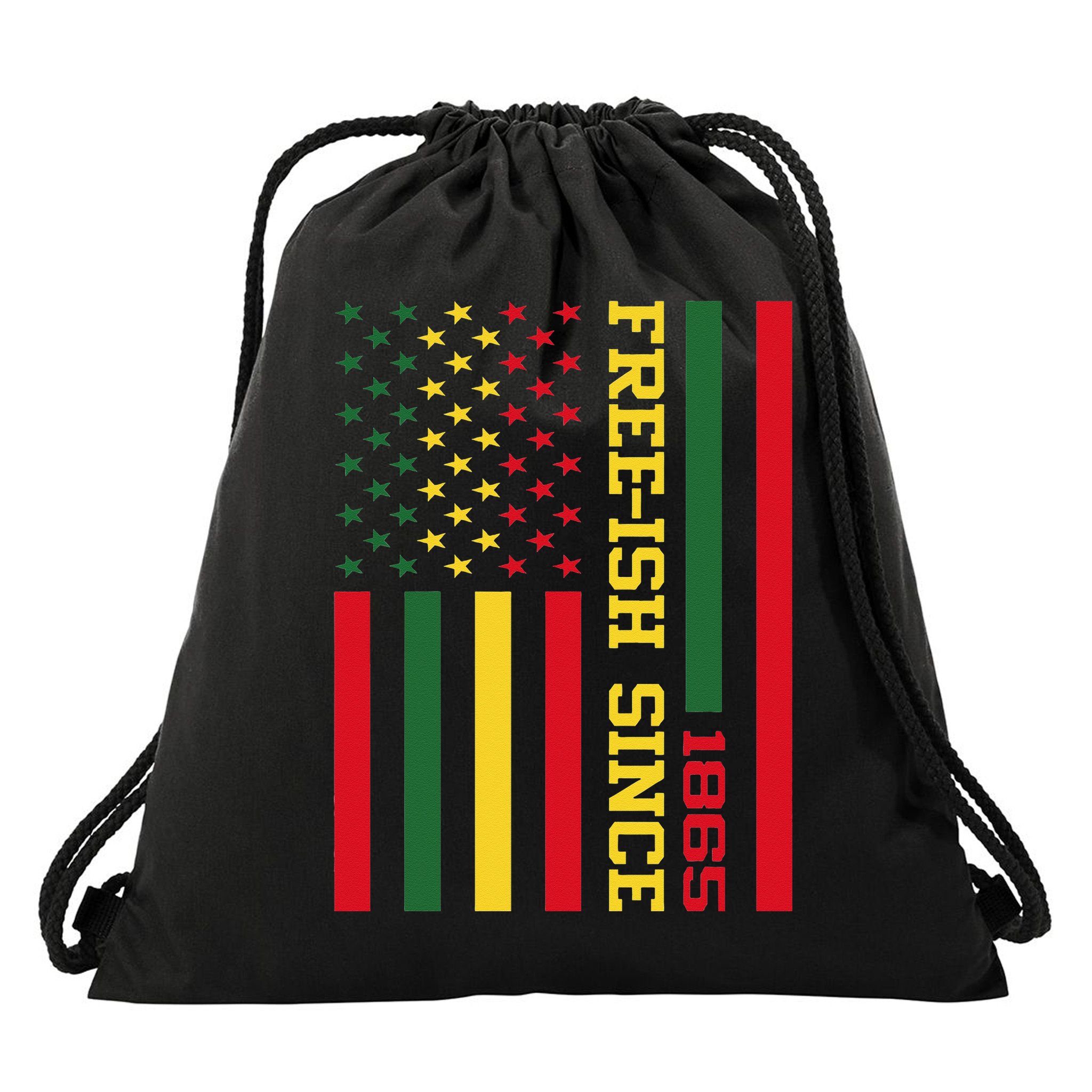Freeish Since 1865 Juneteenth Black History Flag African Drawstring Bag