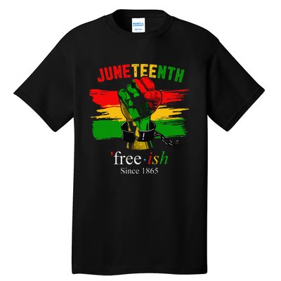 Freeish Since 1865 With Pan African Flag For Juneteenth Tall T-Shirt