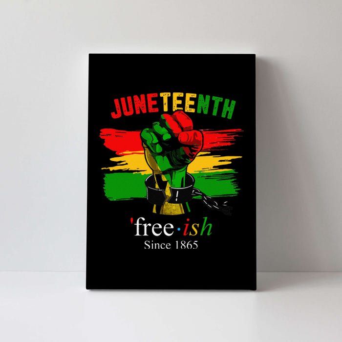 Freeish Since 1865 With Pan African Flag For Juneteenth Canvas