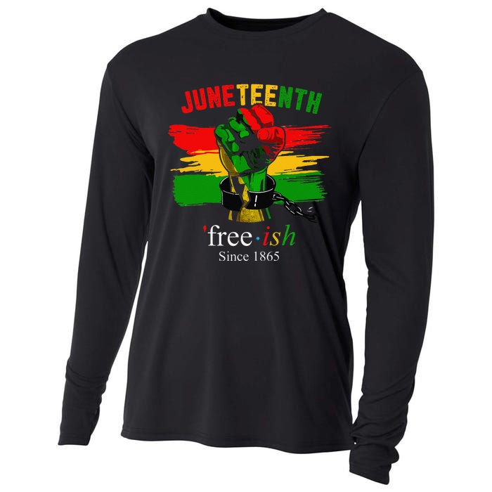 Freeish Since 1865 With Pan African Flag For Juneteenth Cooling Performance Long Sleeve Crew