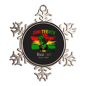 Freeish Since 1865 With Pan African Flag For Juneteenth Metallic Star Ornament