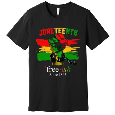 Freeish Since 1865 With Pan African Flag For Juneteenth Premium T-Shirt