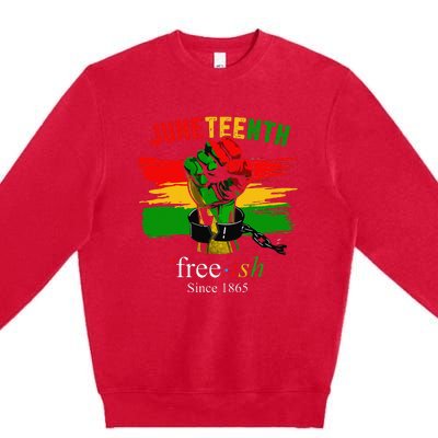 Freeish Since 1865 With Pan African Flag For Juneteenth Premium Crewneck Sweatshirt