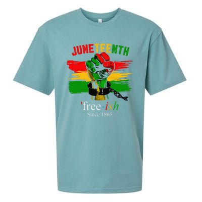 Freeish Since 1865 With Pan African Flag For Juneteenth Sueded Cloud Jersey T-Shirt