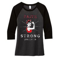 Faith Strongjoshua 19 Inspirational Bible Verse Women's Tri-Blend 3/4-Sleeve Raglan Shirt