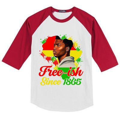 Freegiftish Since 1865 Black Juneteenth Celebrating 1865 Gift Kids Colorblock Raglan Jersey