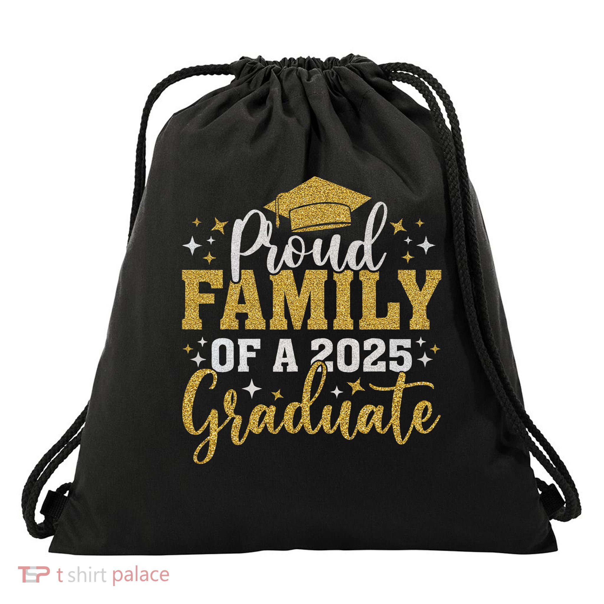 Family Senior 2025 Proud Family Of A Class Of 2025 Graduate Drawstring Bag