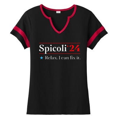 Funny Spicoli 24 Spicoli 24 Relax I Can Fix It Vintage Ladies Halftime Notch Neck Tee