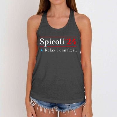 Funny Spicoli 24 Spicoli 24 Relax I Can Fix It Vintage Women's Knotted Racerback Tank